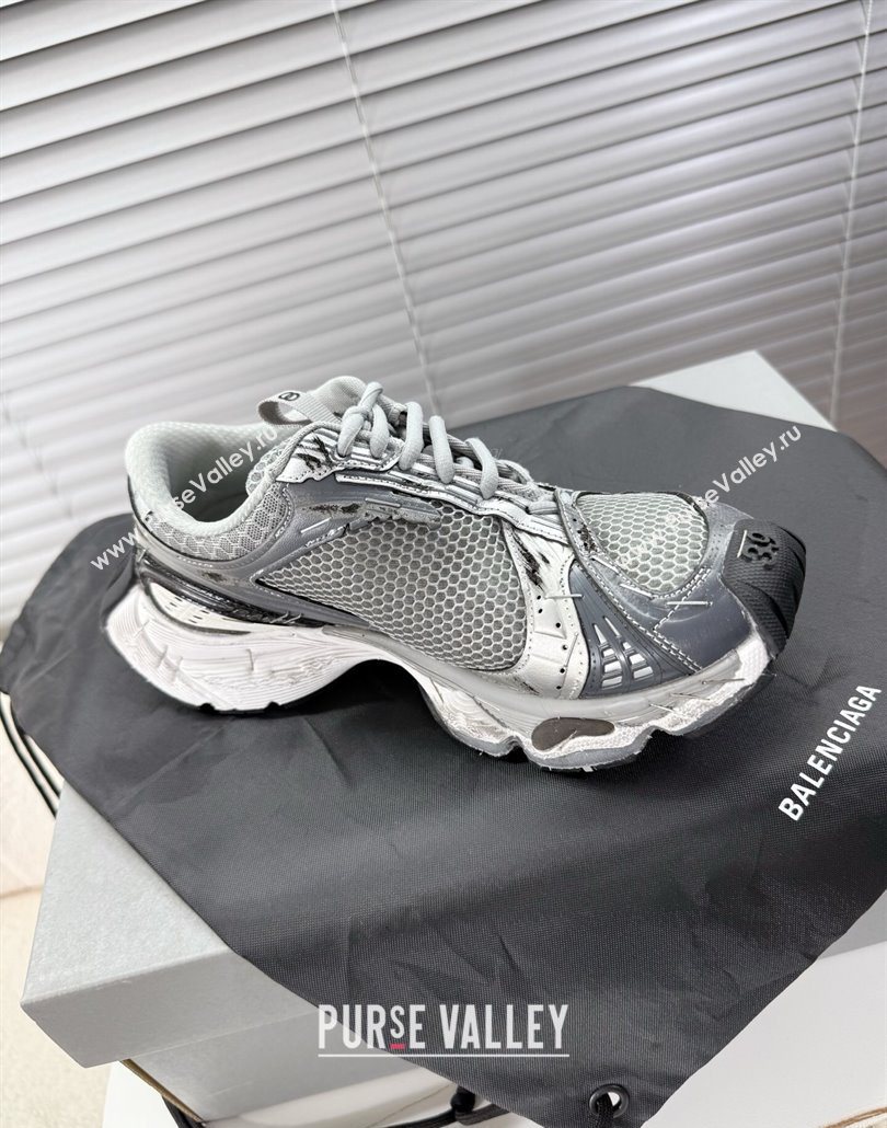 Balenciaga Stapler Sneakers in Mesh Grey/Silver 2025 0604 (MD-250604059)