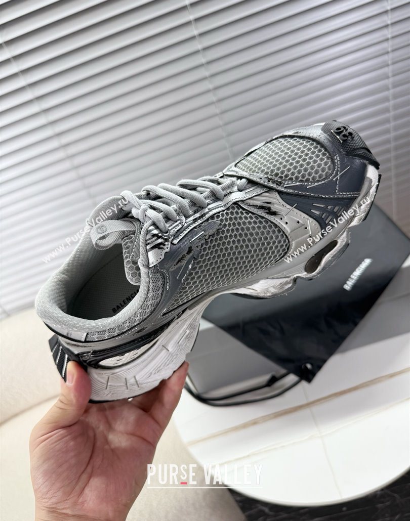Balenciaga Stapler Sneakers in Mesh Grey/Silver 2025 0604 (MD-250604059)