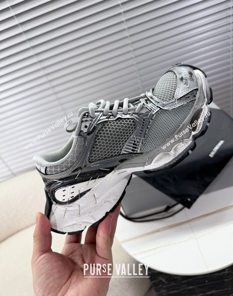 Balenciaga Stapler Sneakers in Mesh Grey/Silver 2025 0604 (MD-250604059)
