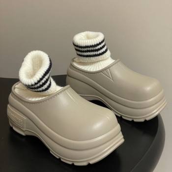 Balenciaga Knit Sock and Rubber Boots Beige 2025 0827 (MD-250827011)