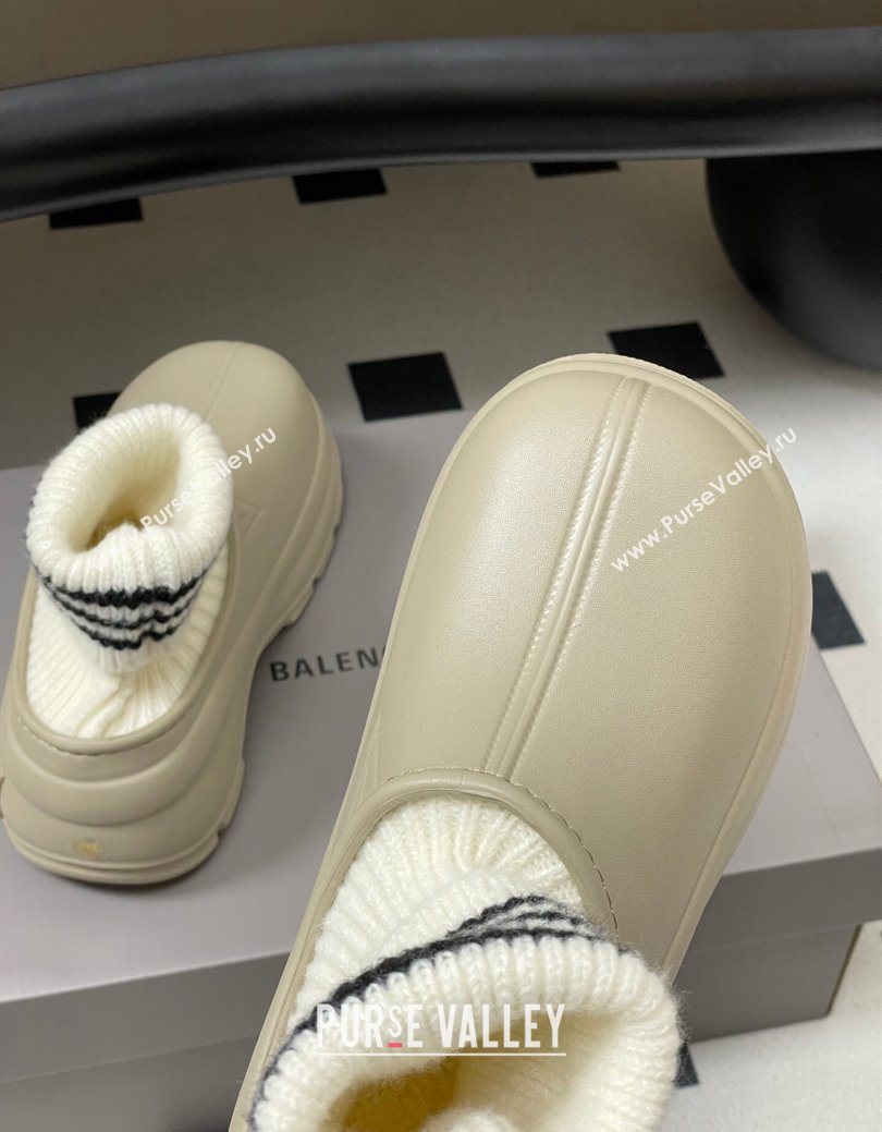 Balenciaga Knit Sock and Rubber Boots Beige 2025 0827 (MD-250827011)