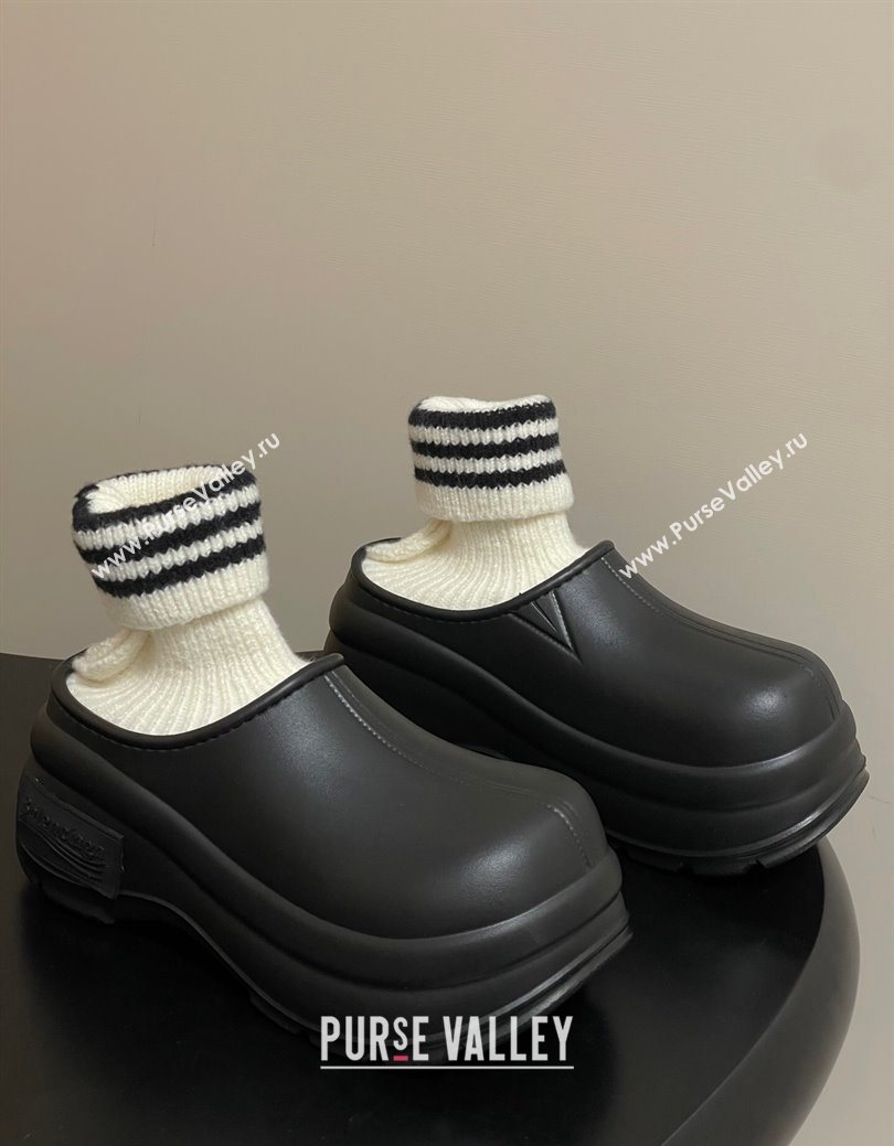 Balenciaga Knit Sock and Rubber Boots Black 2025 0827 (MD-250827010)