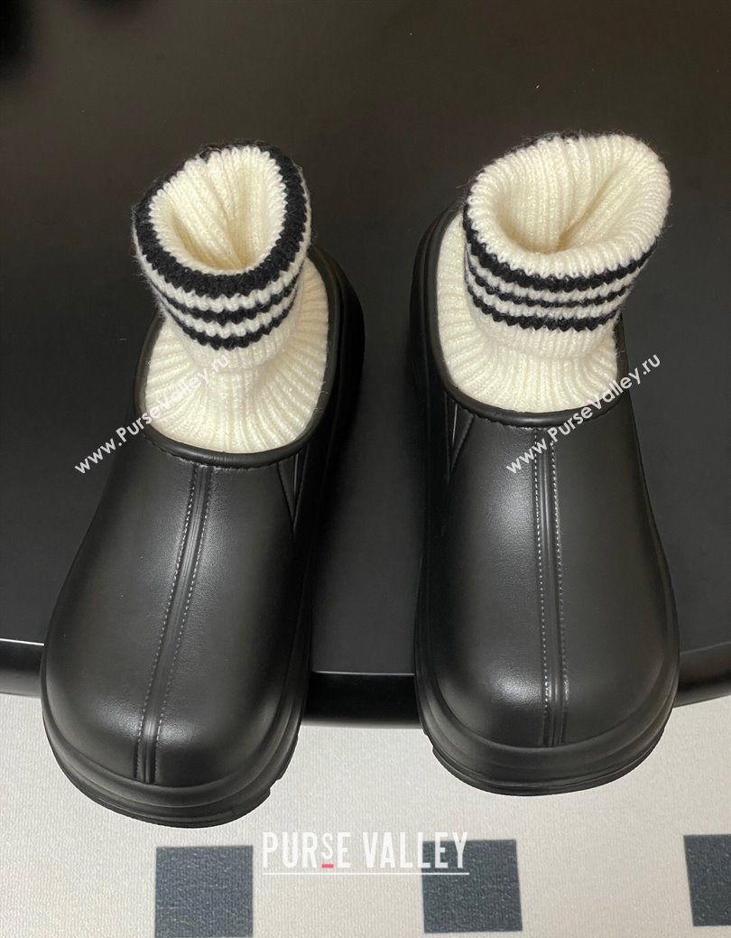 Balenciaga Knit Sock and Rubber Boots Black 2025 0827 (MD-250827010)