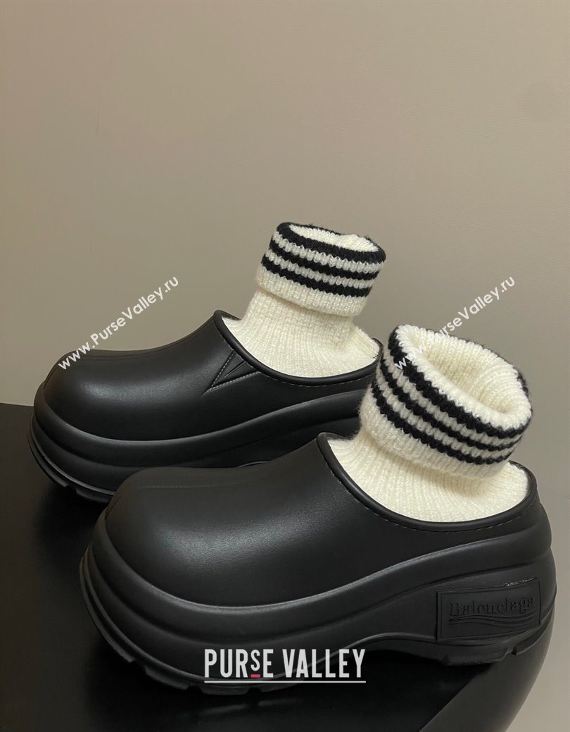 Balenciaga Knit Sock and Rubber Boots Black 2025 0827 (MD-250827010)