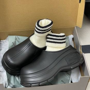 Balenciaga Knit Sock and Rubber Boots Black 2025 0827 (MD-250827010)