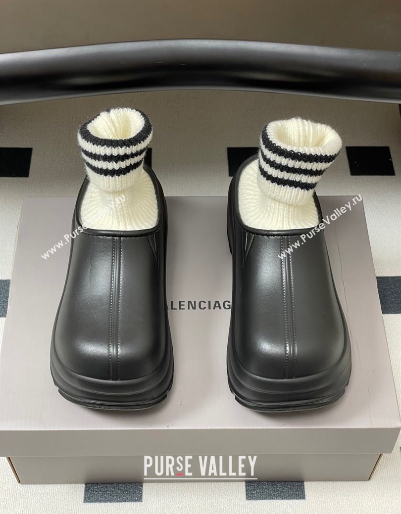 Balenciaga Knit Sock and Rubber Boots Black 2025 0827 (MD-250827010)
