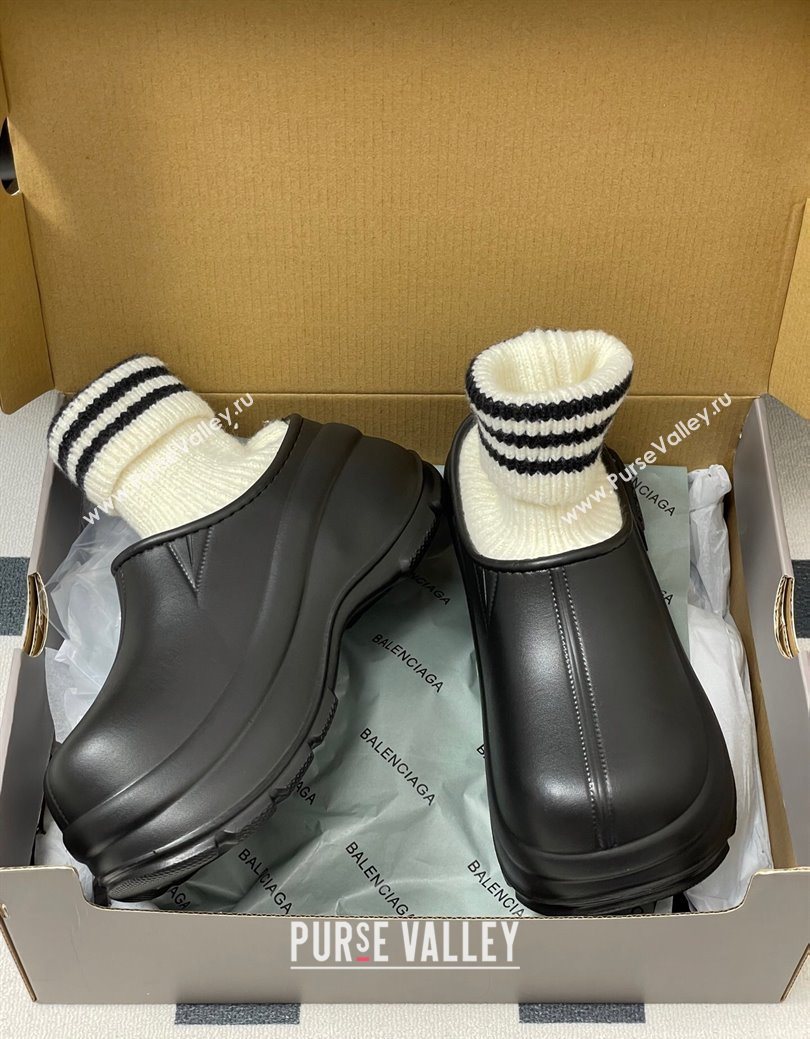 Balenciaga Knit Sock and Rubber Boots Black 2025 0827 (MD-250827010)