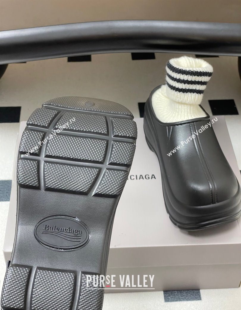 Balenciaga Knit Sock and Rubber Boots Black 2025 0827 (MD-250827010)