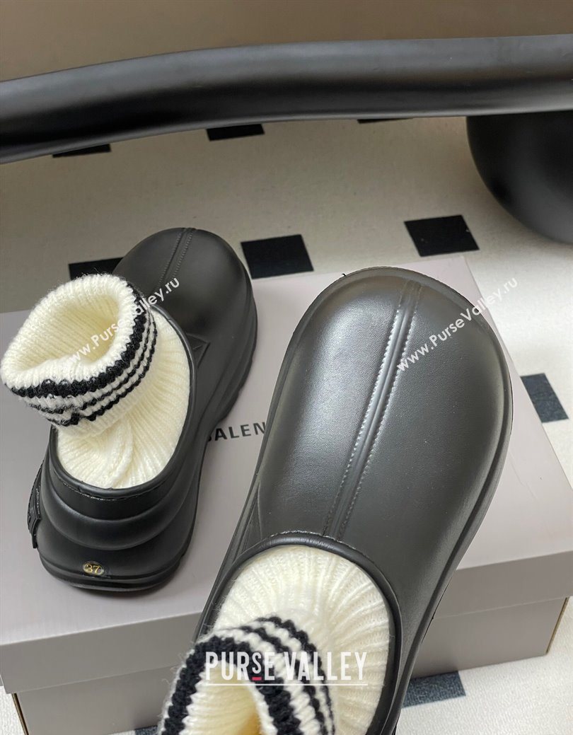 Balenciaga Knit Sock and Rubber Boots Black 2025 0827 (MD-250827010)