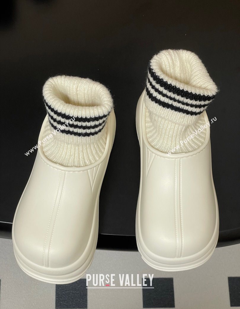Balenciaga Knit Sock and Rubber Boots White 2025 0827 (MD-250827009)
