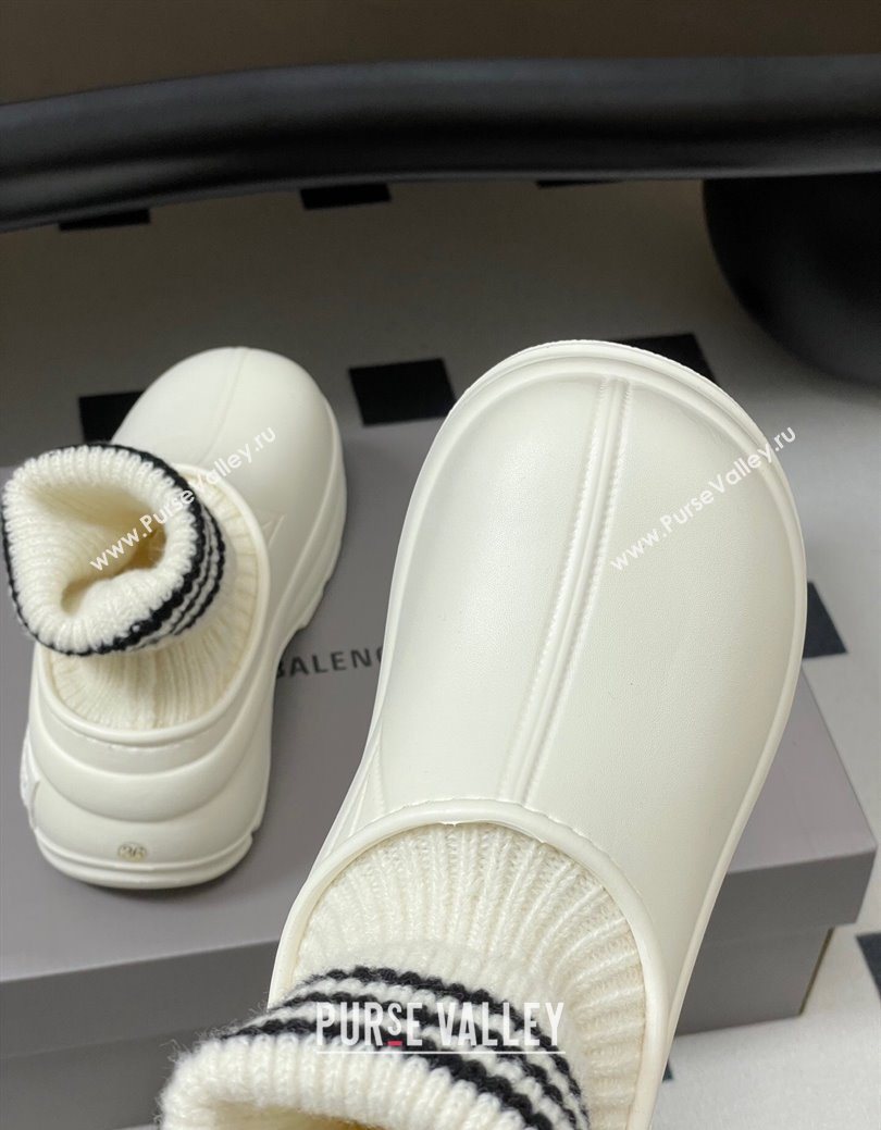 Balenciaga Knit Sock and Rubber Boots White 2025 0827 (MD-250827009)