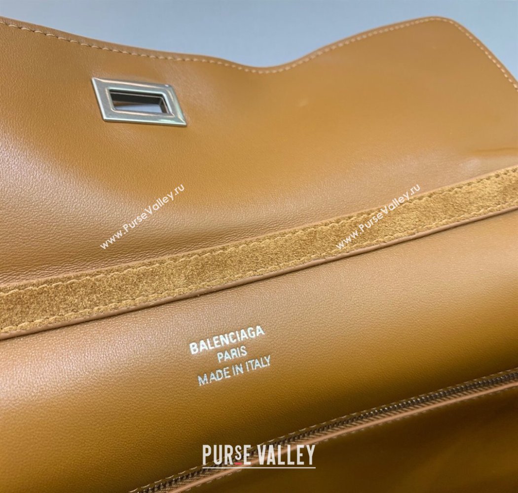 Balenciaga Rodeo Medium Handbag in suede, aged-silver hardware Camel Brown 2025 78972 (JM-250926087)