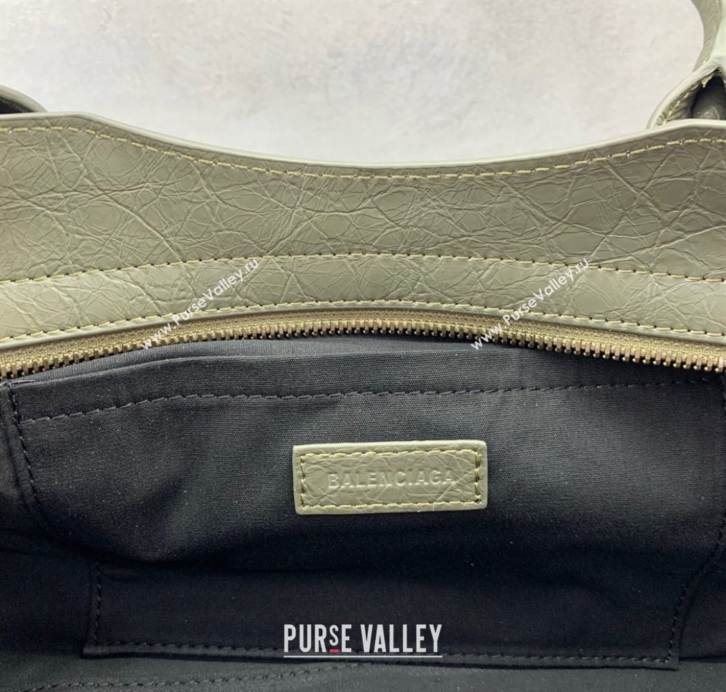 Balenciaga Le City Bag East West in Lambskin Leather Army Green 2025 0926 (JM-250926063)