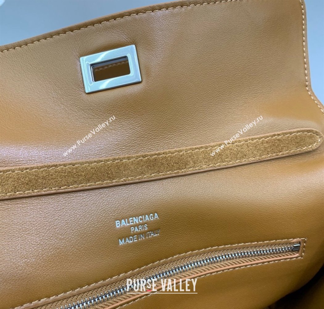 Balenciaga Rodeo Small Handbag in suede, aged-silver hardware Camel Brown 2025 78972 (JM-250926088)