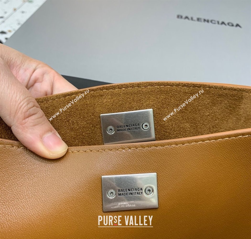 Balenciaga Rodeo Small Handbag in suede, aged-silver hardware Camel Brown 2025 78972 (JM-250926088)