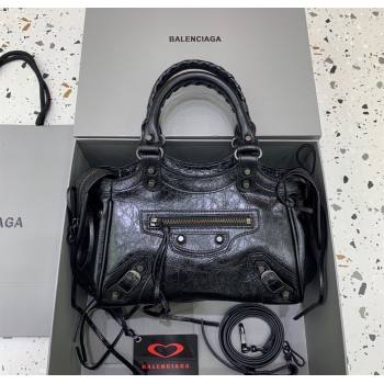 Balenciaga Le City Top Handle Bowling Bag in Lambskin Leather Black 2025 0926 (JM-250926068)
