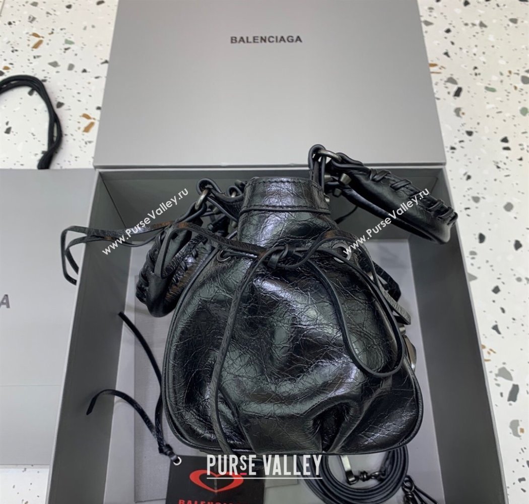 Balenciaga Le City Top Handle Bowling Bag in Lambskin Leather Black 2025 0926 (JM-250926068)