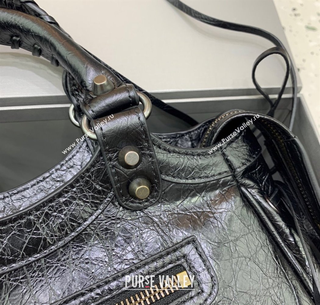 Balenciaga Le City Top Handle Bowling Bag in Lambskin Leather Black 2025 0926 (JM-250926068)