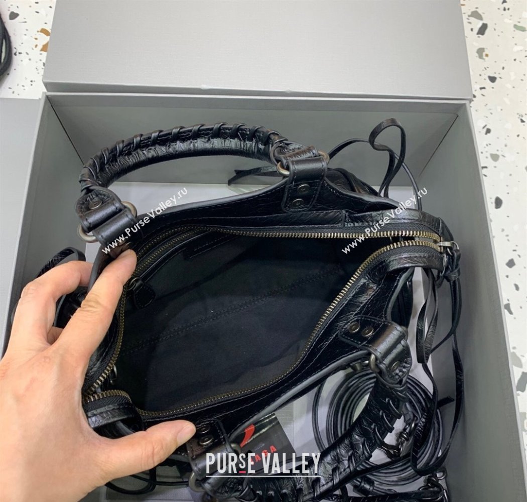 Balenciaga Le City Top Handle Bowling Bag in Lambskin Leather Black 2025 0926 (JM-250926068)
