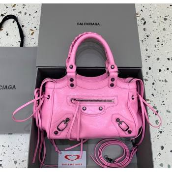 Balenciaga Le City Top Handle Bowling Bag in Lambskin Leather Pink 2025 0926 (JM-250926069)