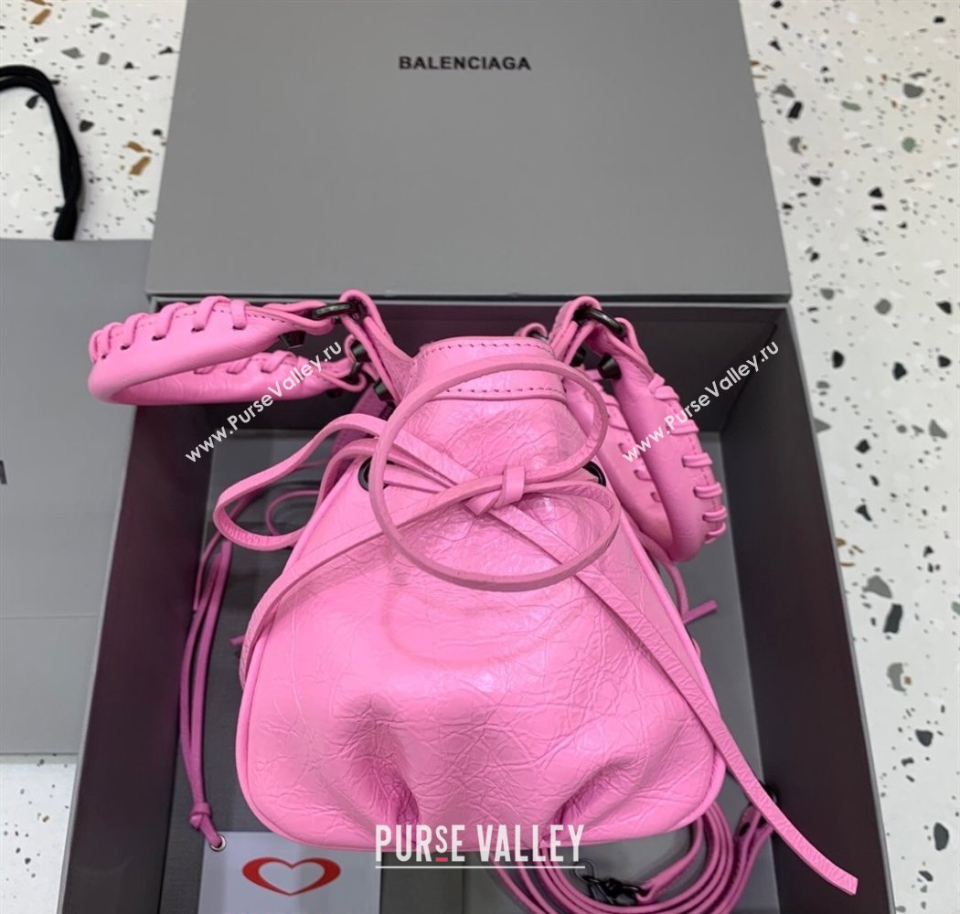 Balenciaga Le City Top Handle Bowling Bag in Lambskin Leather Pink 2025 0926 (JM-250926069)