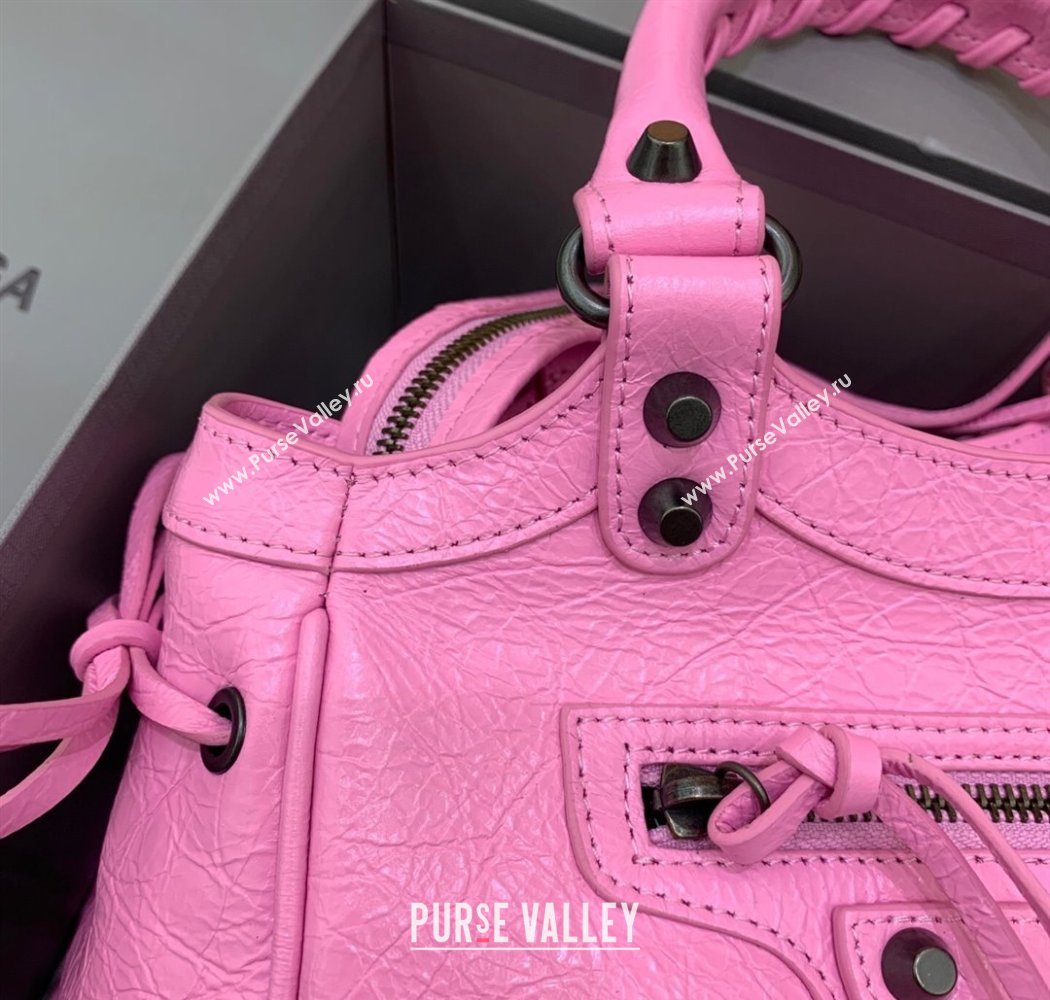Balenciaga Le City Top Handle Bowling Bag in Lambskin Leather Pink 2025 0926 (JM-250926069)