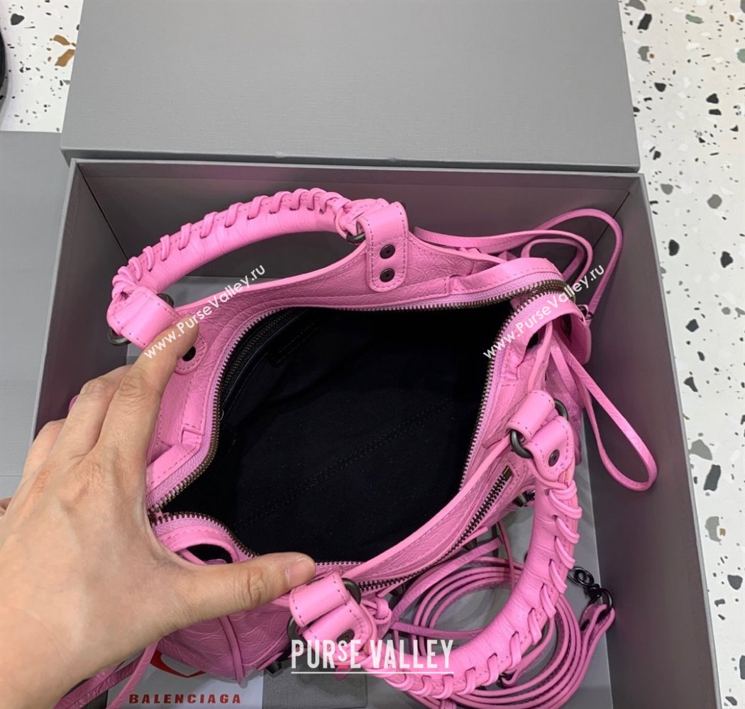 Balenciaga Le City Top Handle Bowling Bag in Lambskin Leather Pink 2025 0926 (JM-250926069)