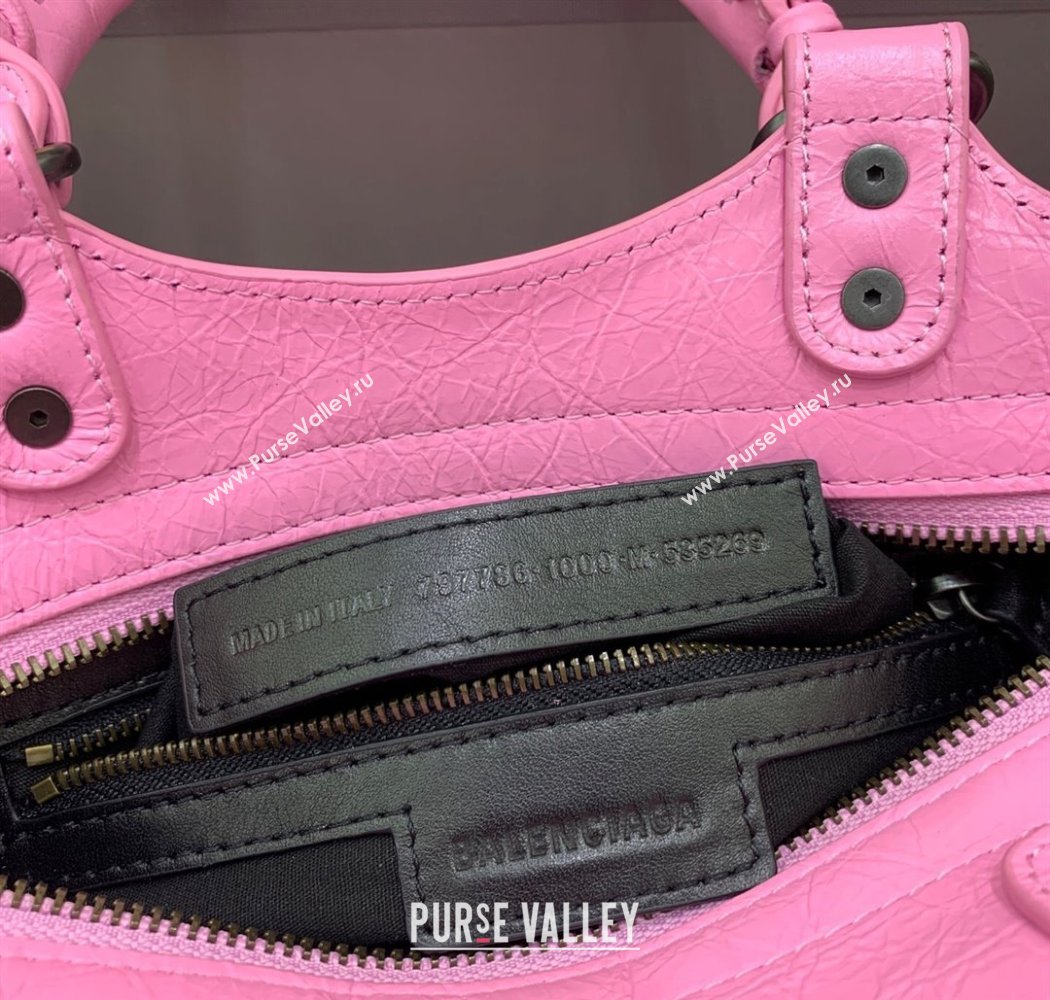 Balenciaga Le City Top Handle Bowling Bag in Lambskin Leather Pink 2025 0926 (JM-250926069)