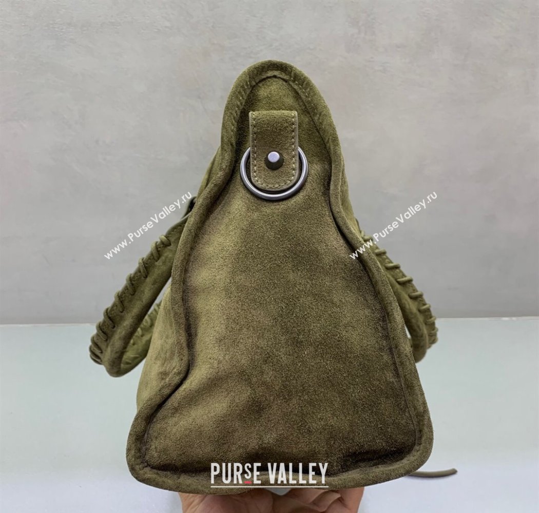 Balenciaga Le City Medium Bag in Green Suede 2025 0926 (JM-250926118)