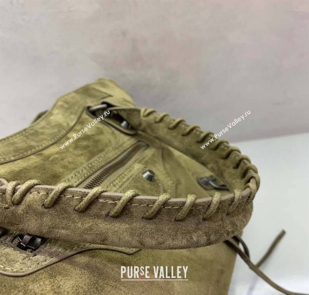 Balenciaga Le City Medium Bag in Green Suede 2025 0926 (JM-250926118)