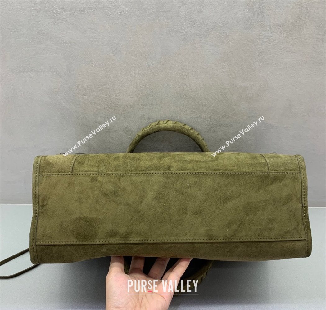 Balenciaga Le City Medium Bag in Green Suede 2025 0926 (JM-250926118)
