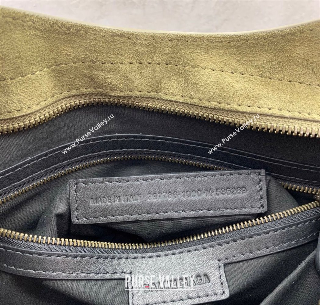 Balenciaga Le City Medium Bag in Green Suede 2025 0926 (JM-250926118)