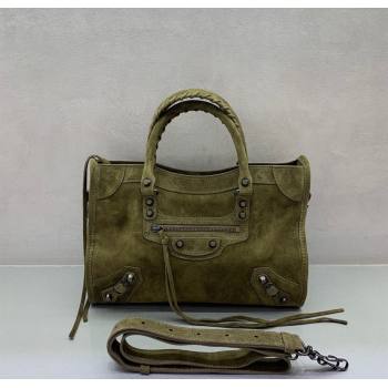 Balenciaga Le City Small Bag in Green Suede 2025 0926 (JM-250926119)