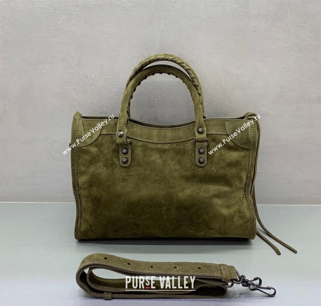 Balenciaga Le City Small Bag in Green Suede 2025 0926 (JM-250926119)