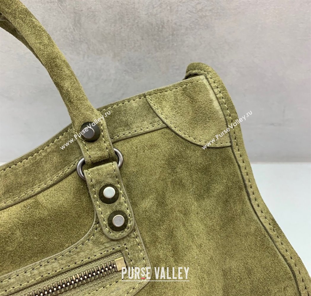 Balenciaga Le City Small Bag in Green Suede 2025 0926 (JM-250926119)