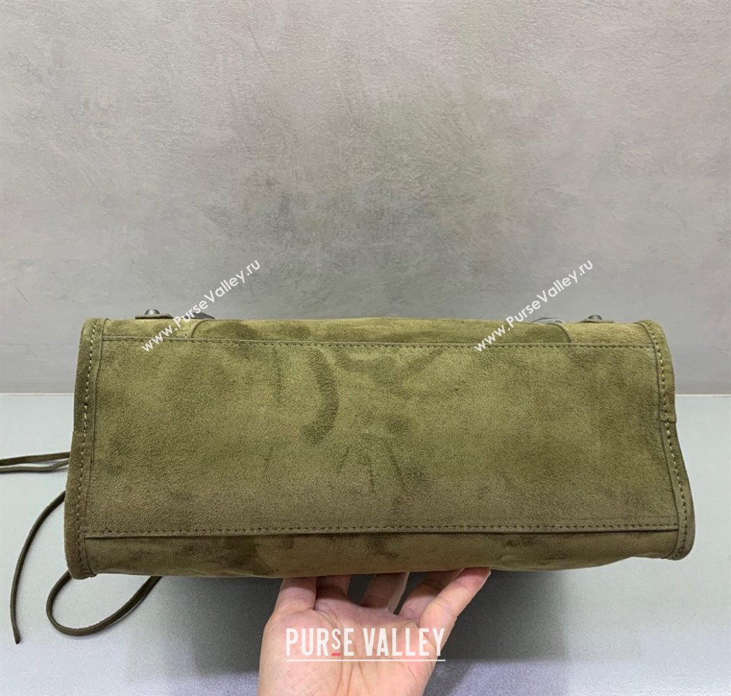 Balenciaga Le City Small Bag in Green Suede 2025 0926 (JM-250926119)
