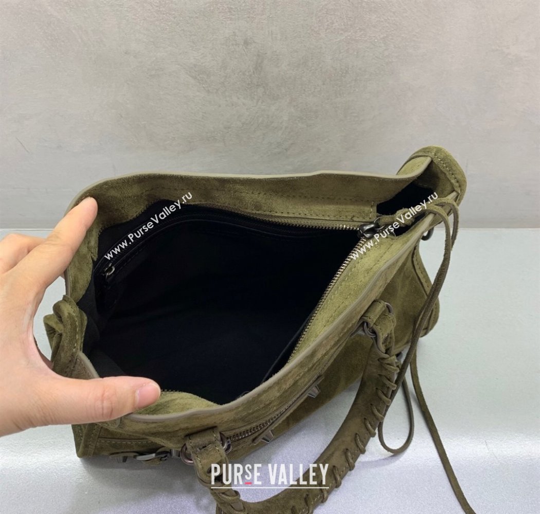 Balenciaga Le City Small Bag in Green Suede 2025 0926 (JM-250926119)
