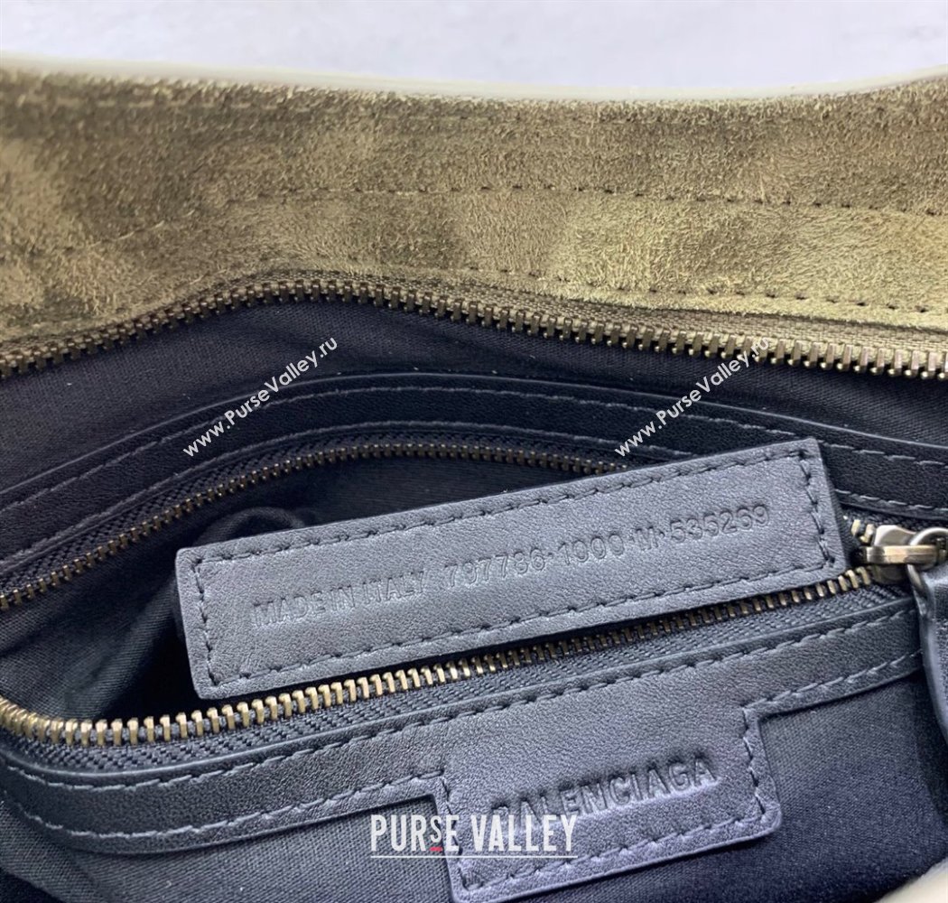 Balenciaga Le City Small Bag in Green Suede 2025 0926 (JM-250926119)