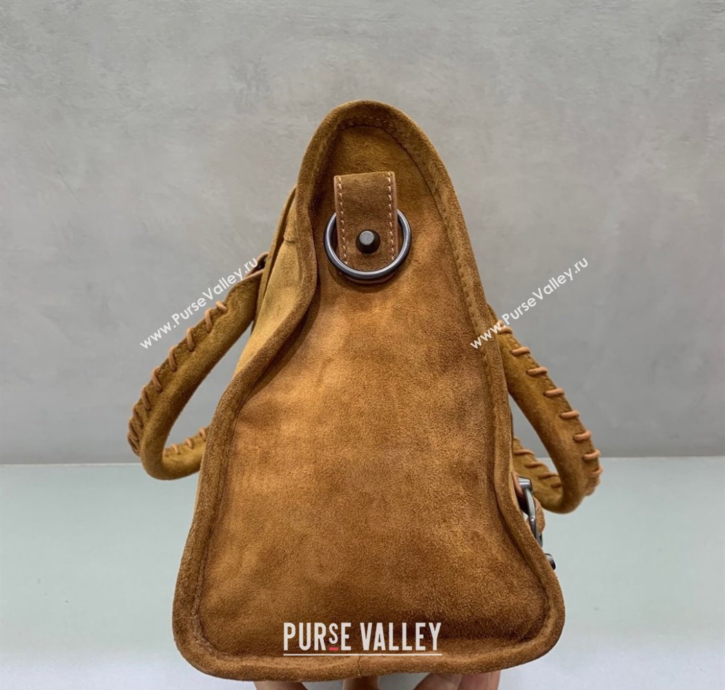 Balenciaga Le City Medium Bag in Camel Brown Suede 2025 0926 (JM-250926112)