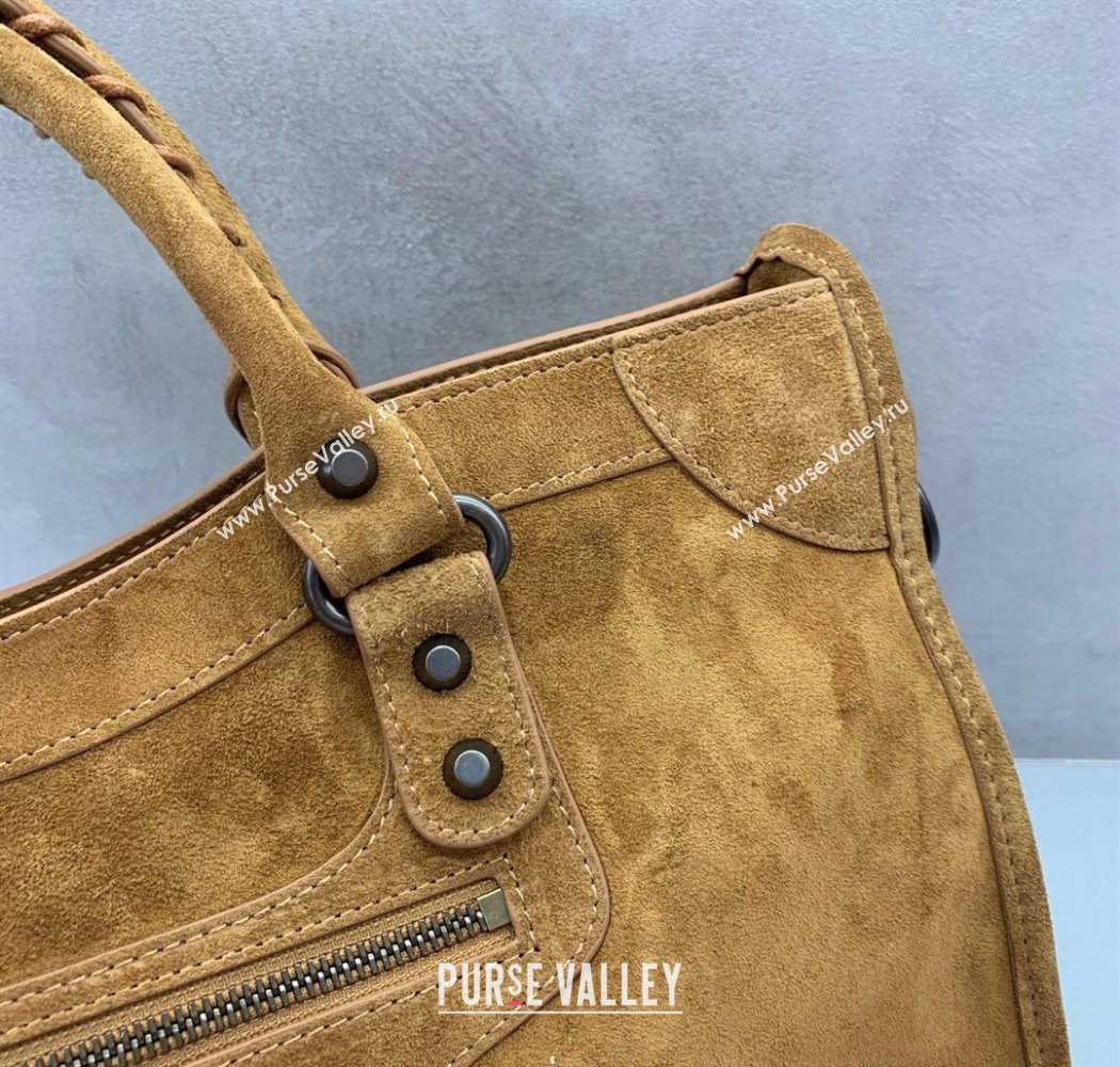 Balenciaga Le City Medium Bag in Camel Brown Suede 2025 0926 (JM-250926112)