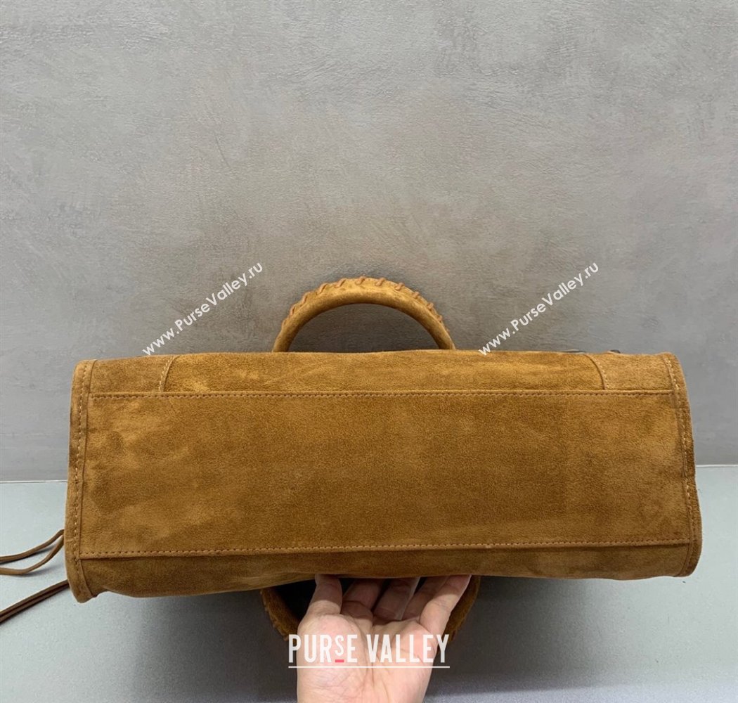 Balenciaga Le City Medium Bag in Camel Brown Suede 2025 0926 (JM-250926112)