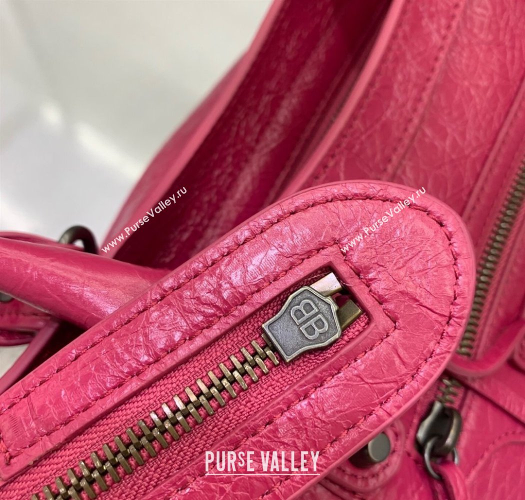 Balenciaga Le City Bag East West in Lambskin Leather Framboise Red 2025 0926 (JM-250926064)