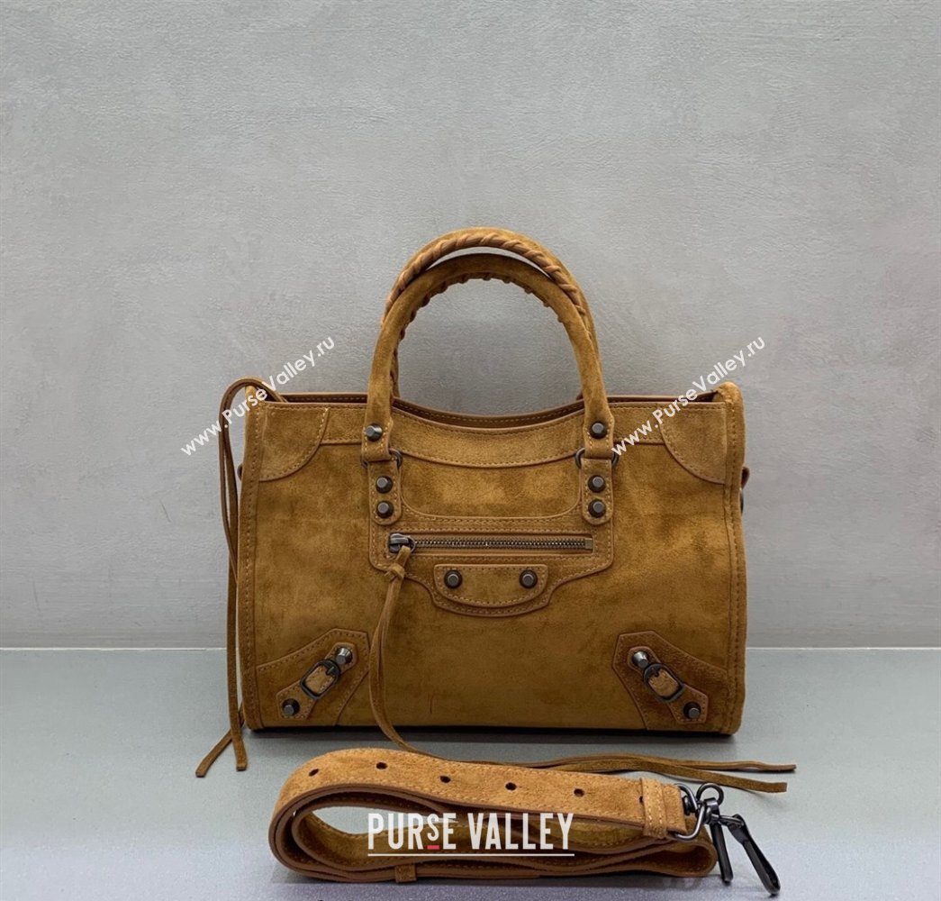 Balenciaga Le City Small Bag in Camel Brown Suede 2025 0926 (JM-250926113)