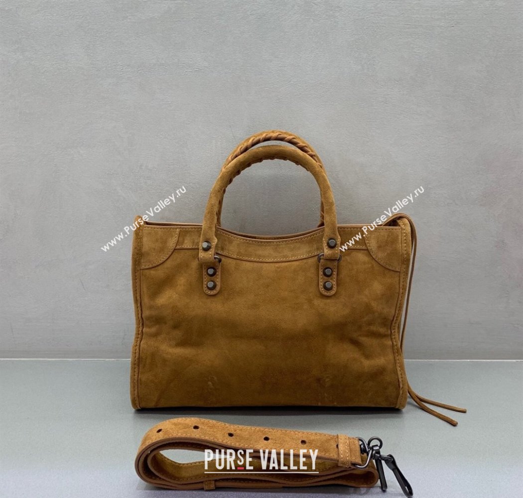 Balenciaga Le City Small Bag in Camel Brown Suede 2025 0926 (JM-250926113)