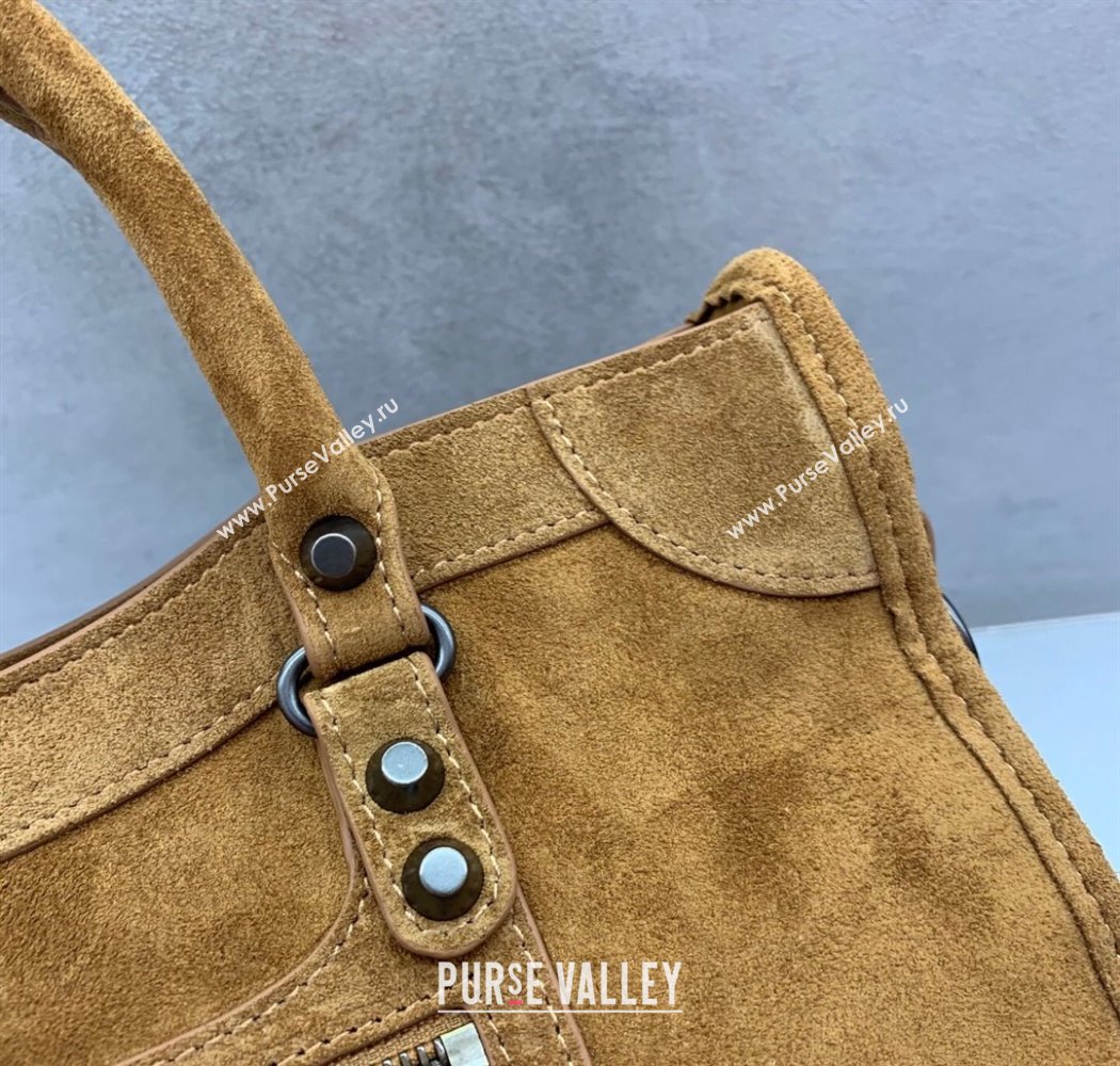 Balenciaga Le City Small Bag in Camel Brown Suede 2025 0926 (JM-250926113)