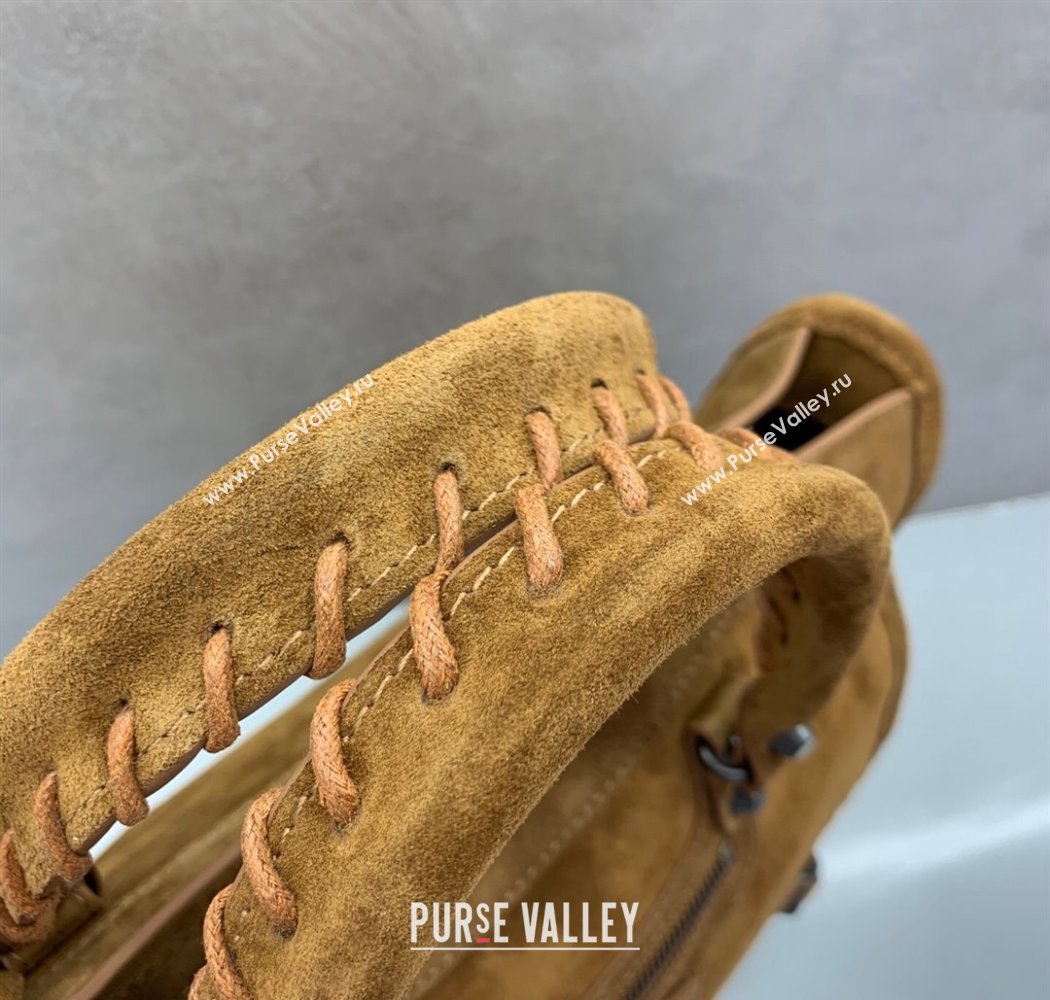 Balenciaga Le City Small Bag in Camel Brown Suede 2025 0926 (JM-250926113)