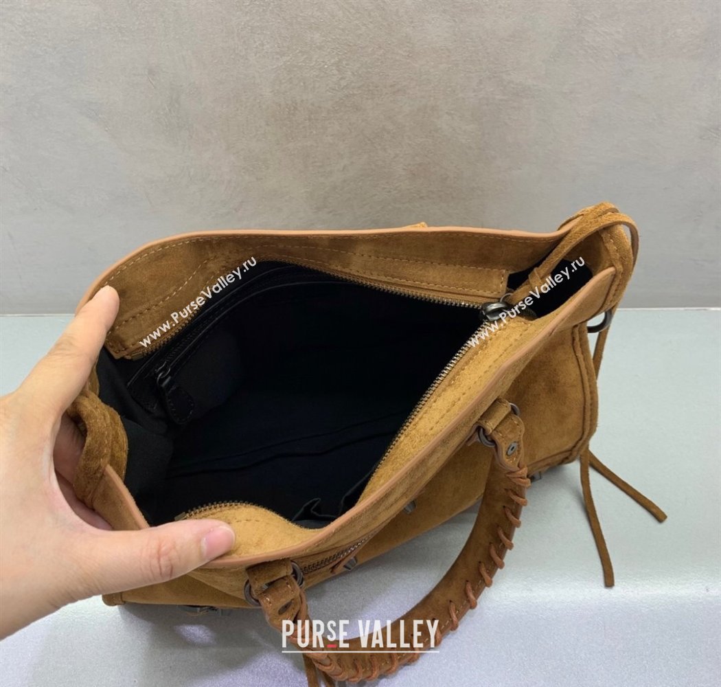 Balenciaga Le City Small Bag in Camel Brown Suede 2025 0926 (JM-250926113)