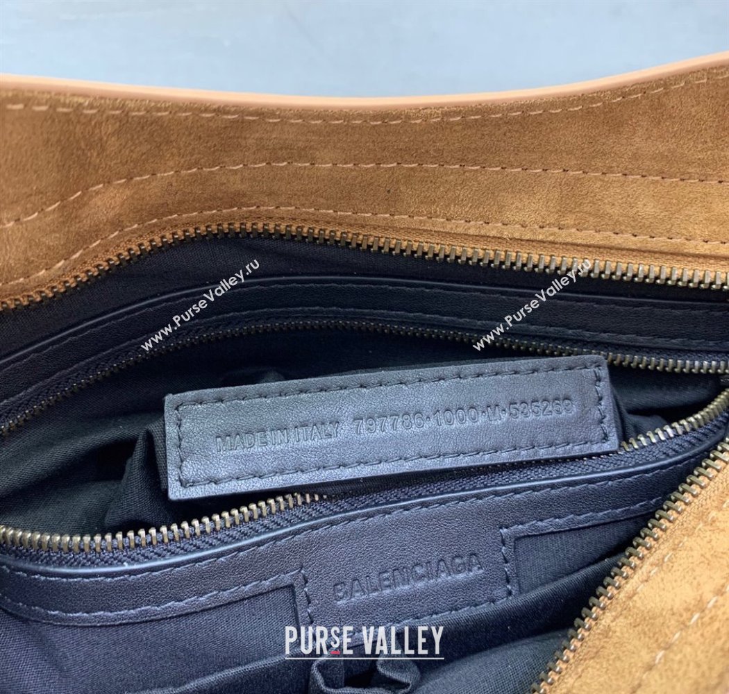Balenciaga Le City Small Bag in Camel Brown Suede 2025 0926 (JM-250926113)