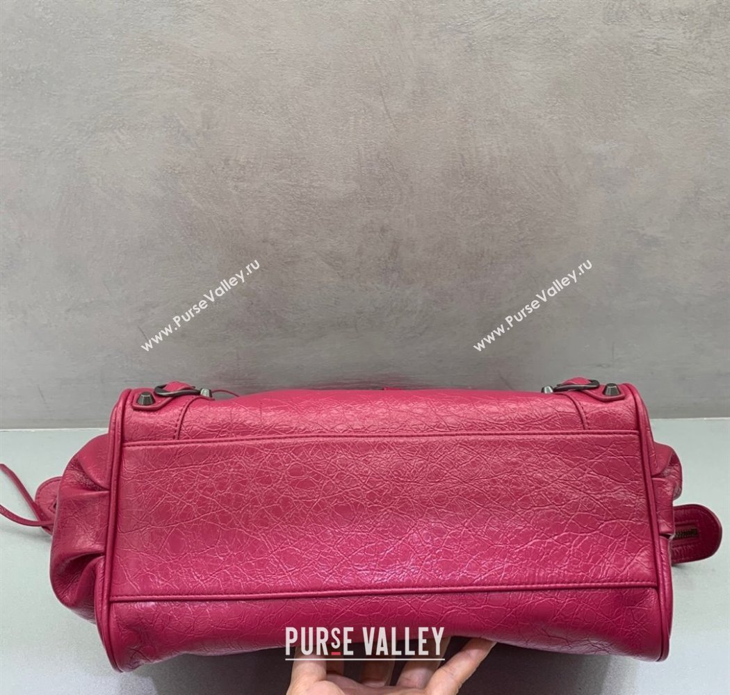 Balenciaga Le City Bag East West in Lambskin Leather Framboise Red 2025 0926 (JM-250926064)