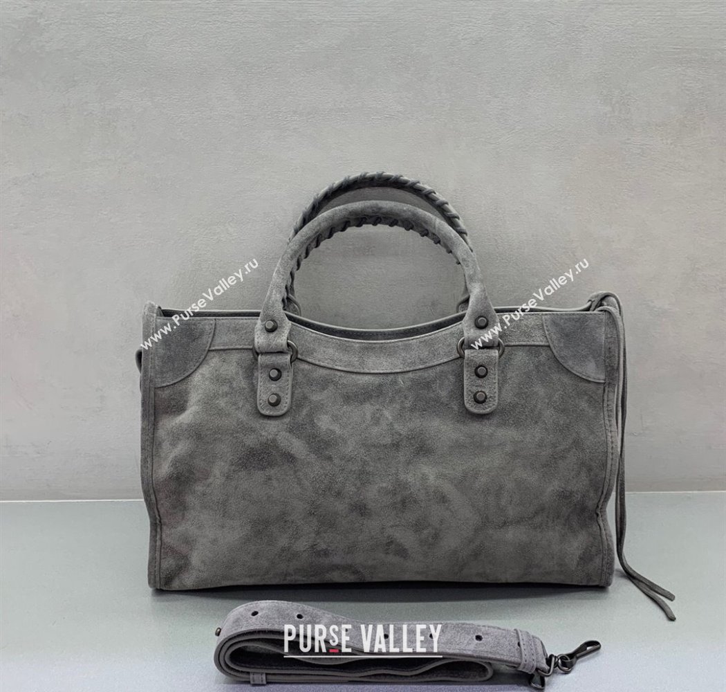 Balenciaga Le City Medium Bag in Dark Grey Suede 2025 0925 (JM-250926123)